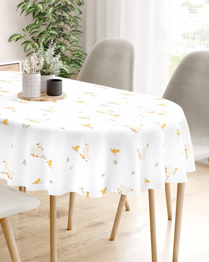 Ostern Ovale Tischdecke aus 100% Baumwolle - Enten