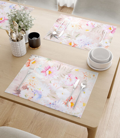 Tischset 100% Baumwolle Deluxe - wilde Blumen - 2 Stück