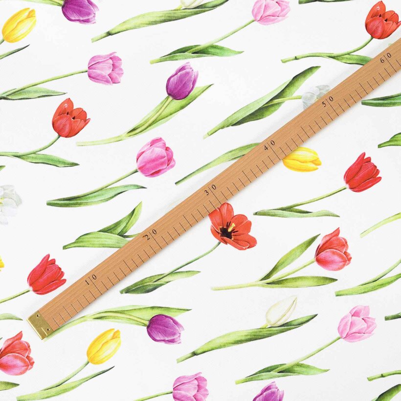 Teflonstoff für Tischdecken - Bunte Tulpen