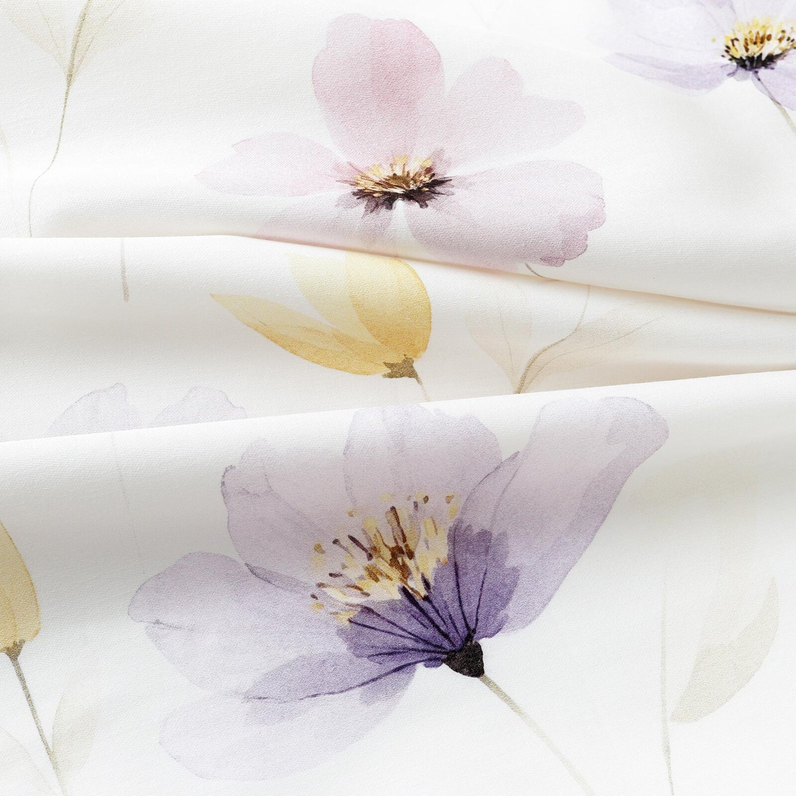 Mako-Satin - Lila Blüten