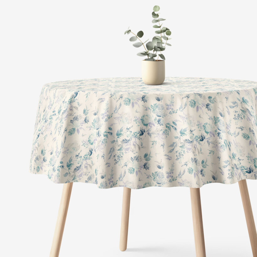 Runde Tischdecke Valencia - Pflanzenabdrücke