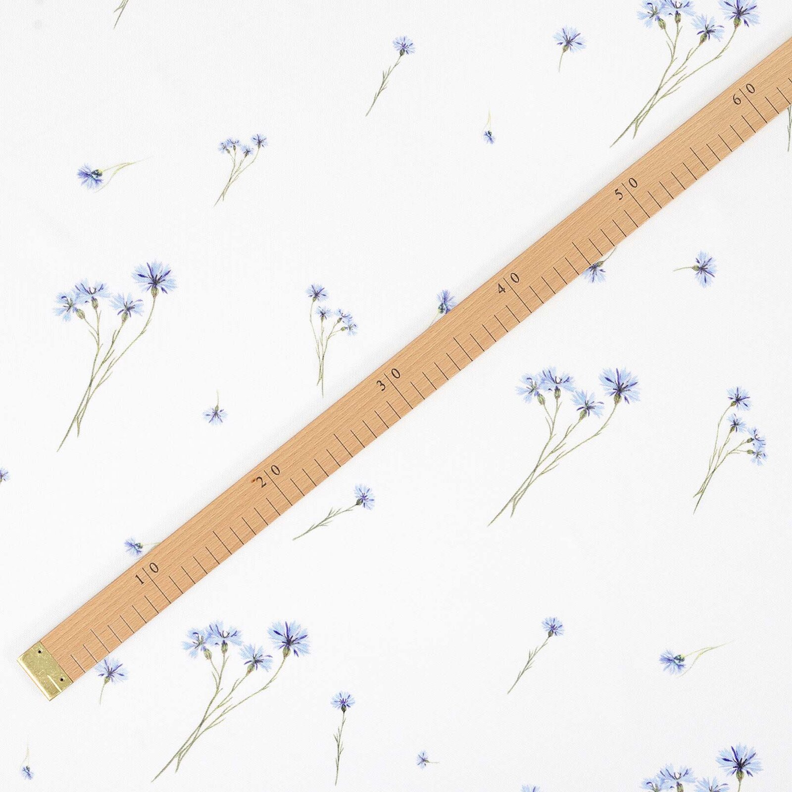 Teflonstoff für Tischdecken - Blaue Kornblumen