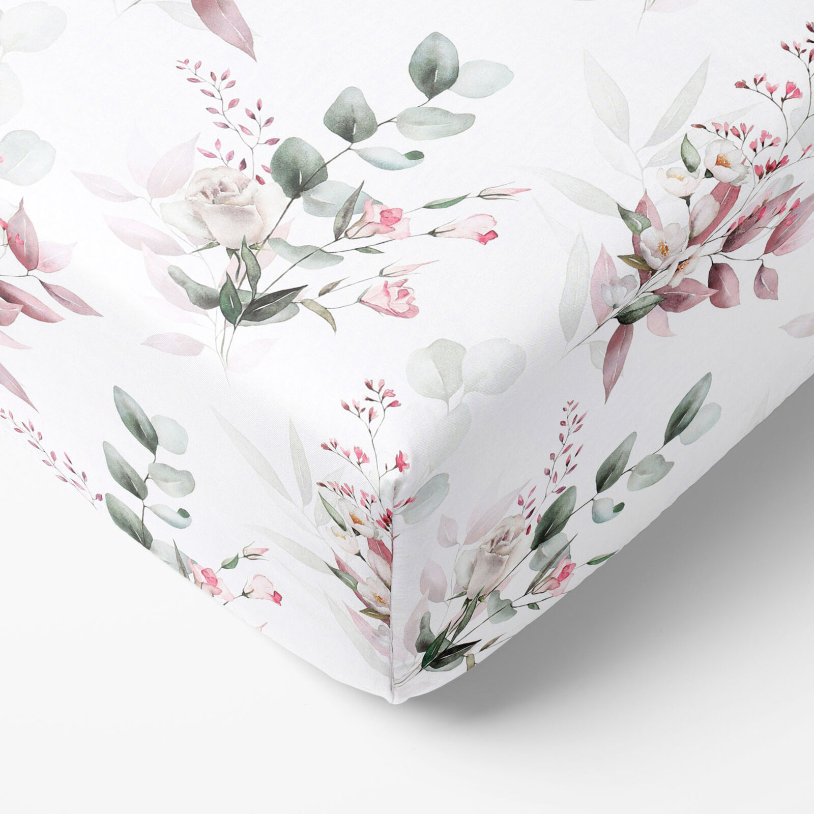 Spannbettlaken aus Baumwolle Deluxe - zarte Rosen