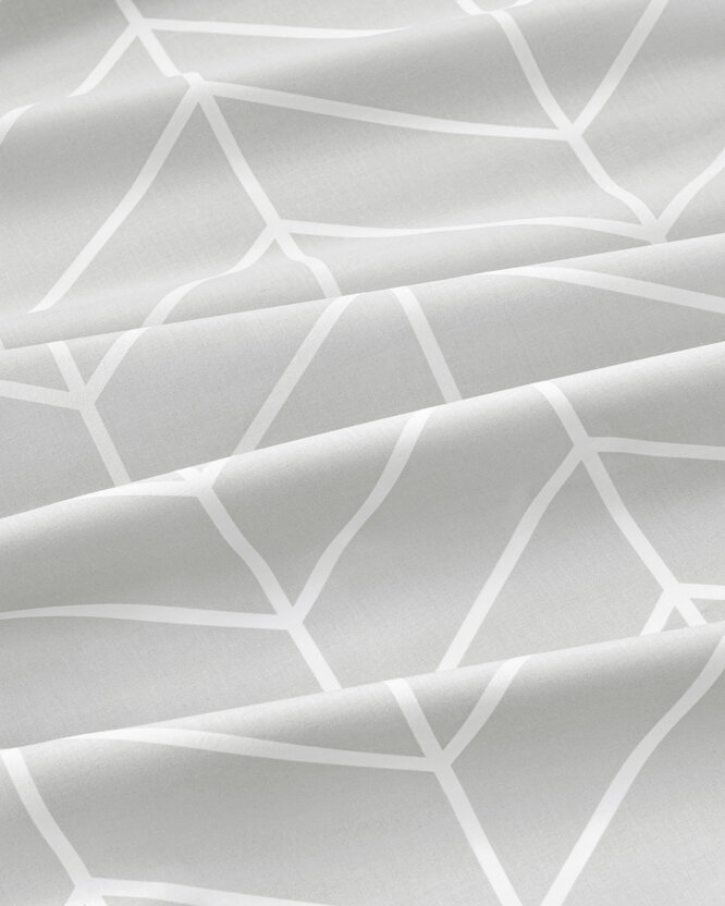 Baumwollstoff - Weißer Zickzack auf Grau