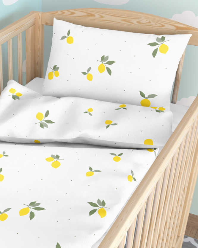 Bettwäsche für Babybetten aus Baumwolle - Zitronen