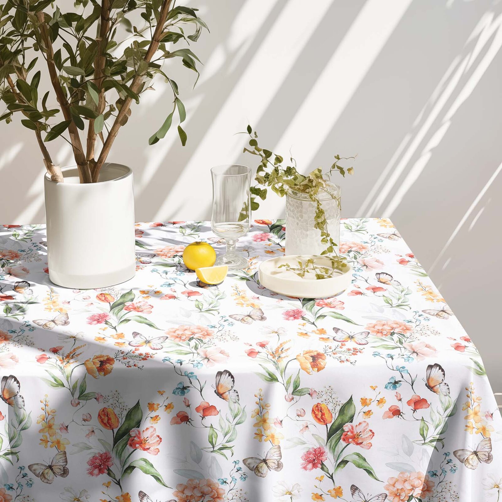 Eckige Tischdecke Valencia - Schmetterlings Wiese