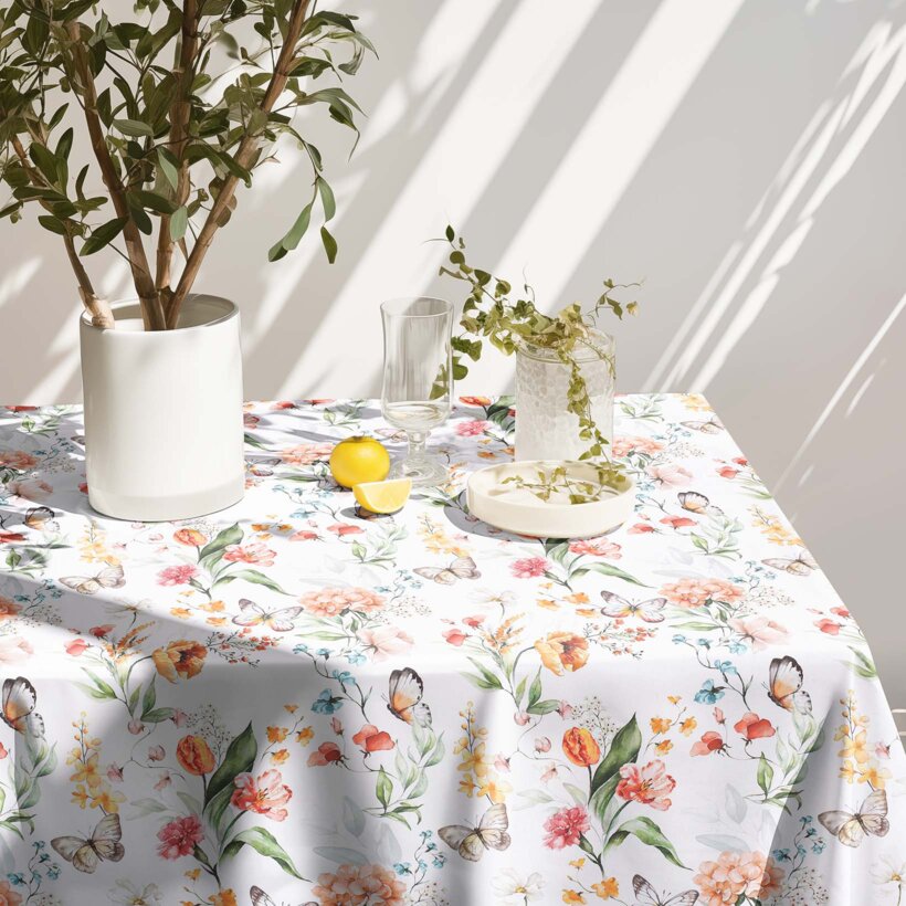 Eckige Tischdecke Valencia - Schmetterlings Wiese
