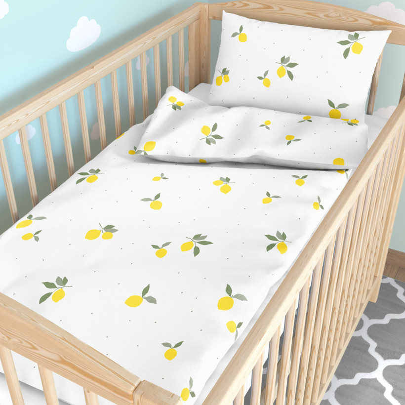 Bettwäsche für Babybetten aus Baumwolle - Zitronen
