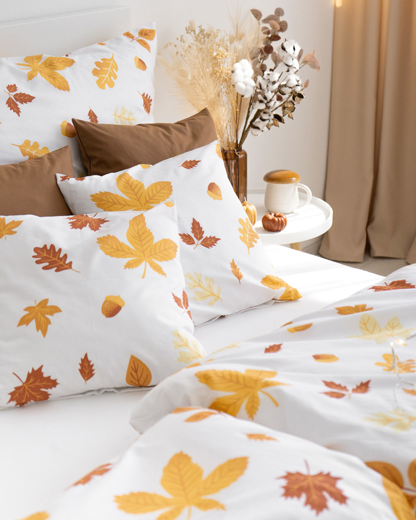 Bettwäsche aus Baumwolle - Herbstblätter