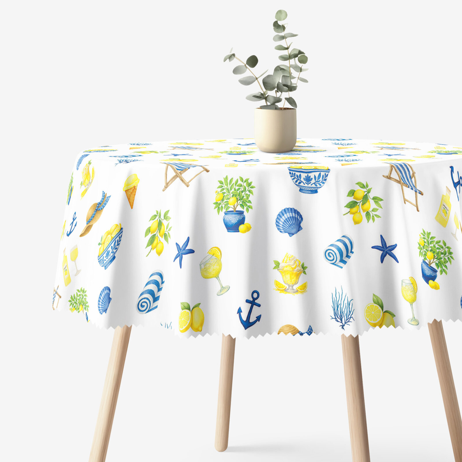 Runde Tischdecke Teflon - italienischer Sommer
