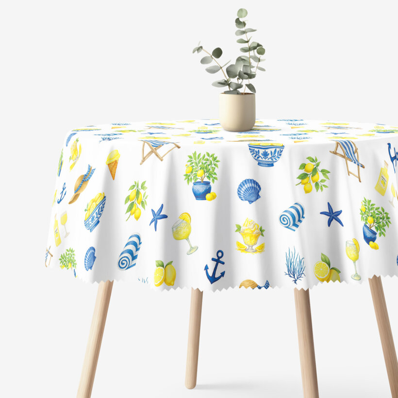 Runde Tischdecke Teflon - italienischer Sommer