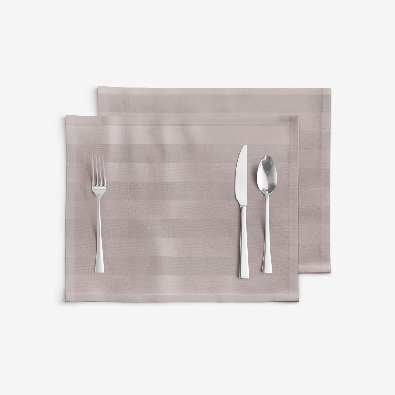 Festliche Damast-Tischset - graubraun Streifen mit Satin-Glanz - 2 Stück