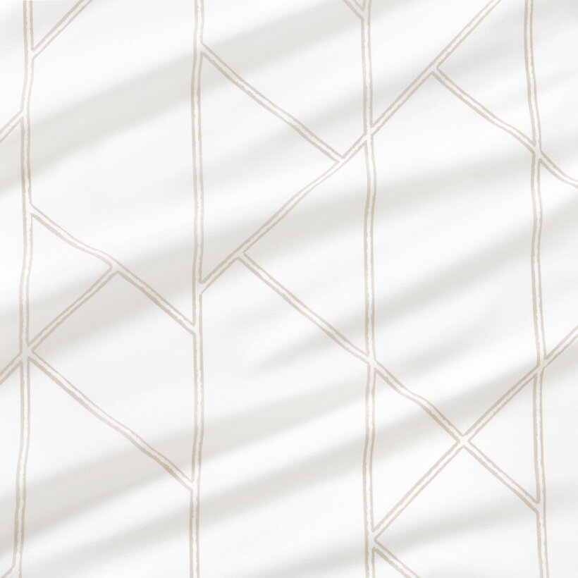 Baumwollstoff - Geometrische Linien auf Weiß