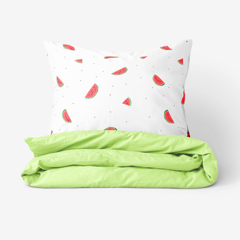 Bettwäsche aus Baumwolle Duo - Melone mit Frühlingsgrün