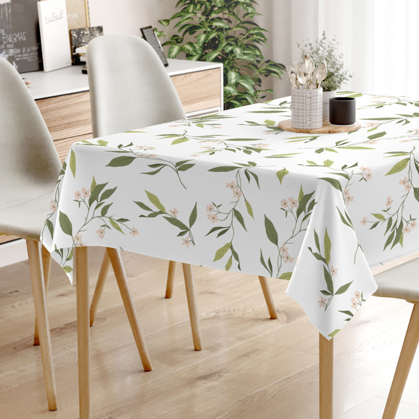 Eckige Tischdecke 100% Baumwolle - Duft nach Jasmin