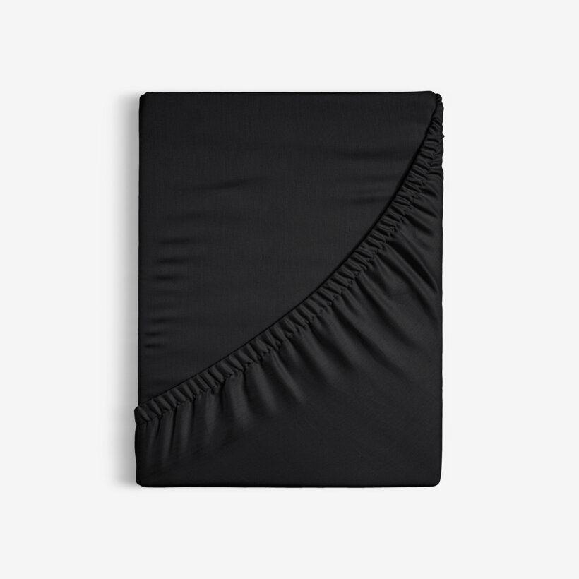 Spannbettlaken aus Baumwolle - schwarz