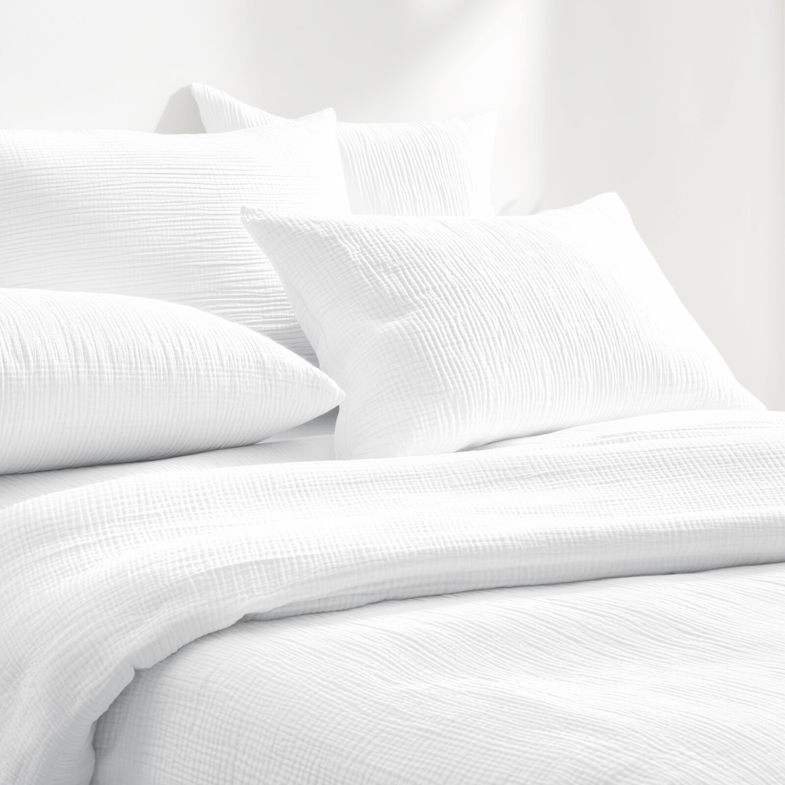 Musselin-Bettwäsche – weiß