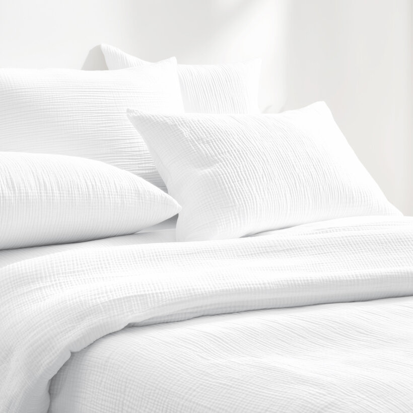 Musselin-Bettwäsche – weiß