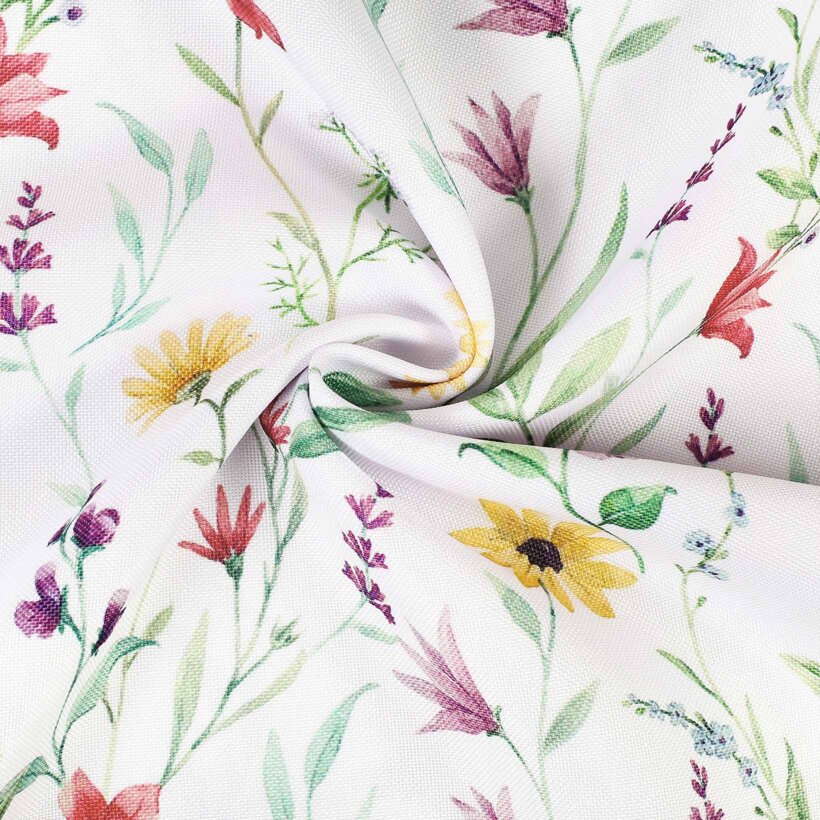 Teflon-Stoff für Tischdecken - bunte Frühlingsblumen