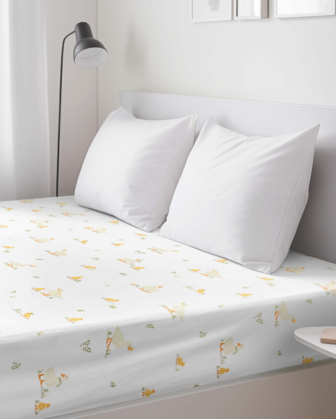 Ostern Spannbettlaken aus Baumwolle - Enten