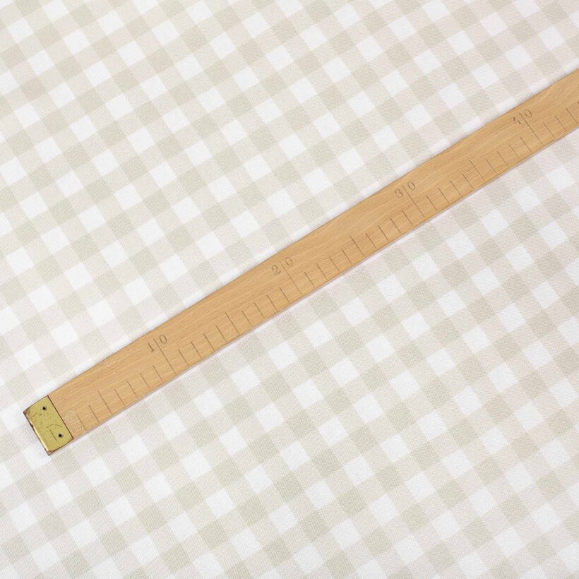 Teflonstoff für Tischdecken - beige Würfel