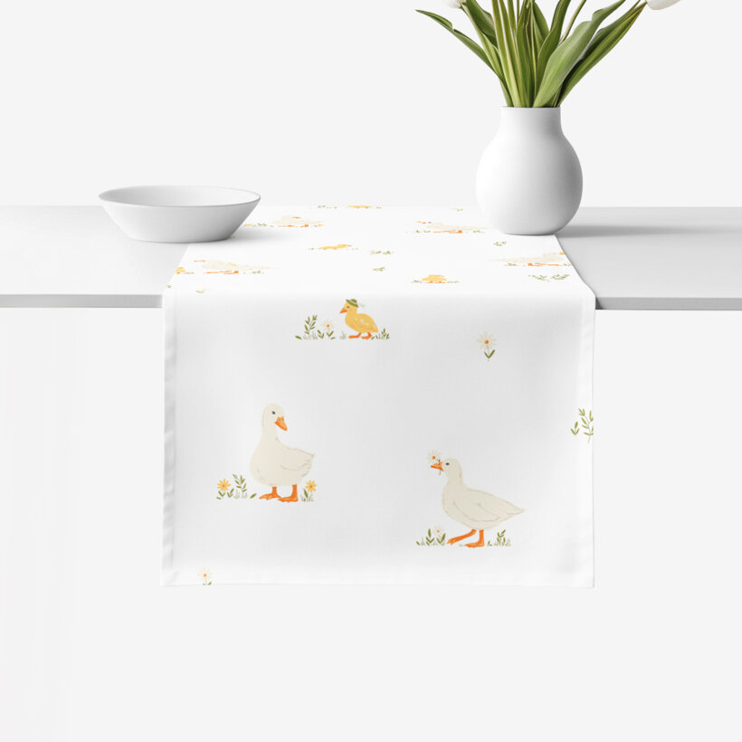 Ostern Tischläufer aus 100% Baumwolle - Enten
