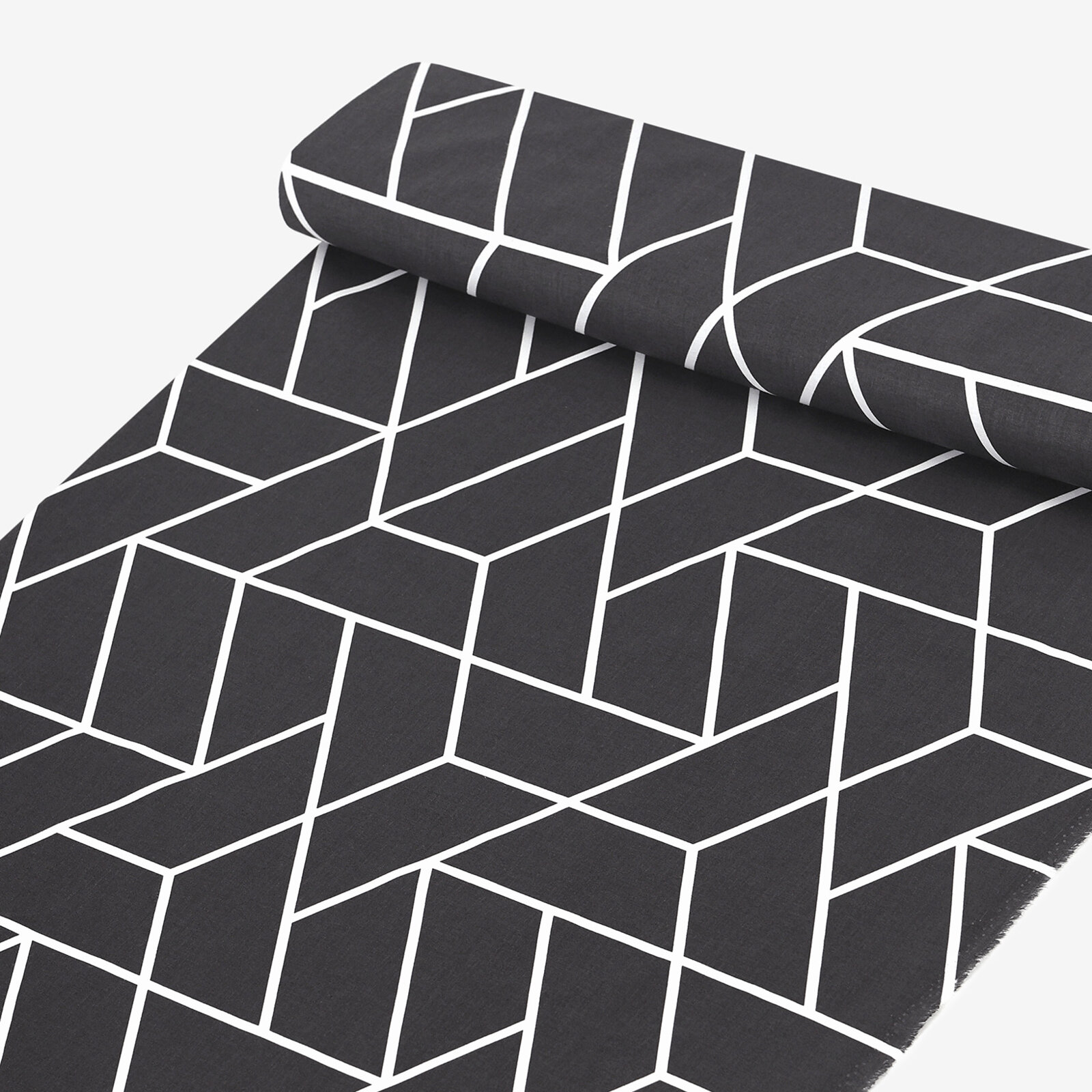 Baumwollstoff - Mosaik auf Dunkelgrau