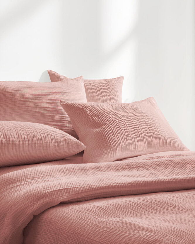 Musselin-Bettwäsche – pfirsich