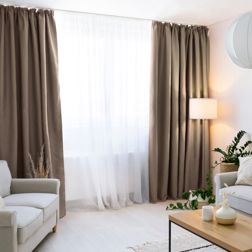 Blackout Verdunkelungsvorhang mit Satin-Glanz - kaschmirfarben