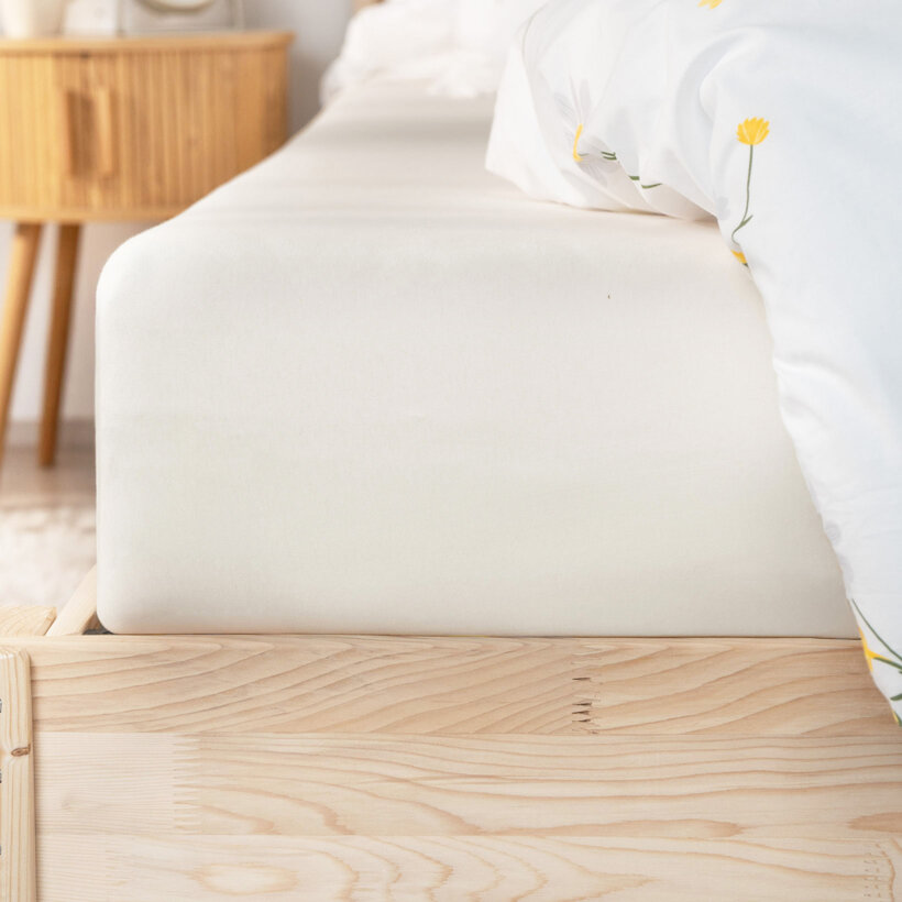 Bettlaken Jersey mit Gummiband - creme