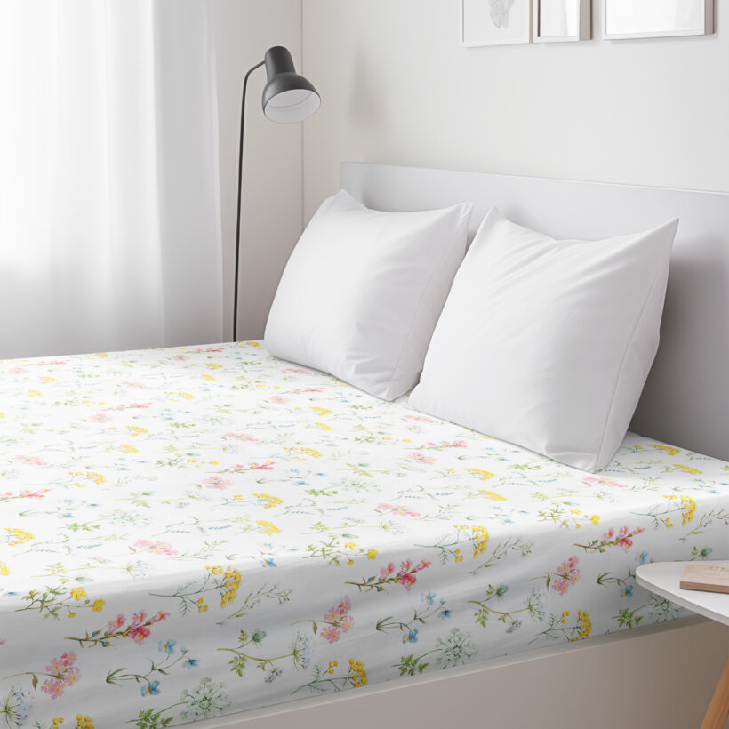 Spannbettlaken aus Baumwolle Deluxe - blühender Frühling