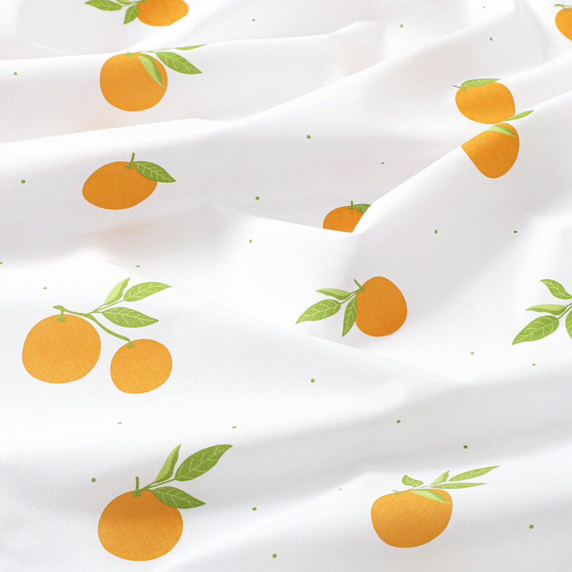 Bettwäsche für Babybetten aus Baumwolle - Orangen