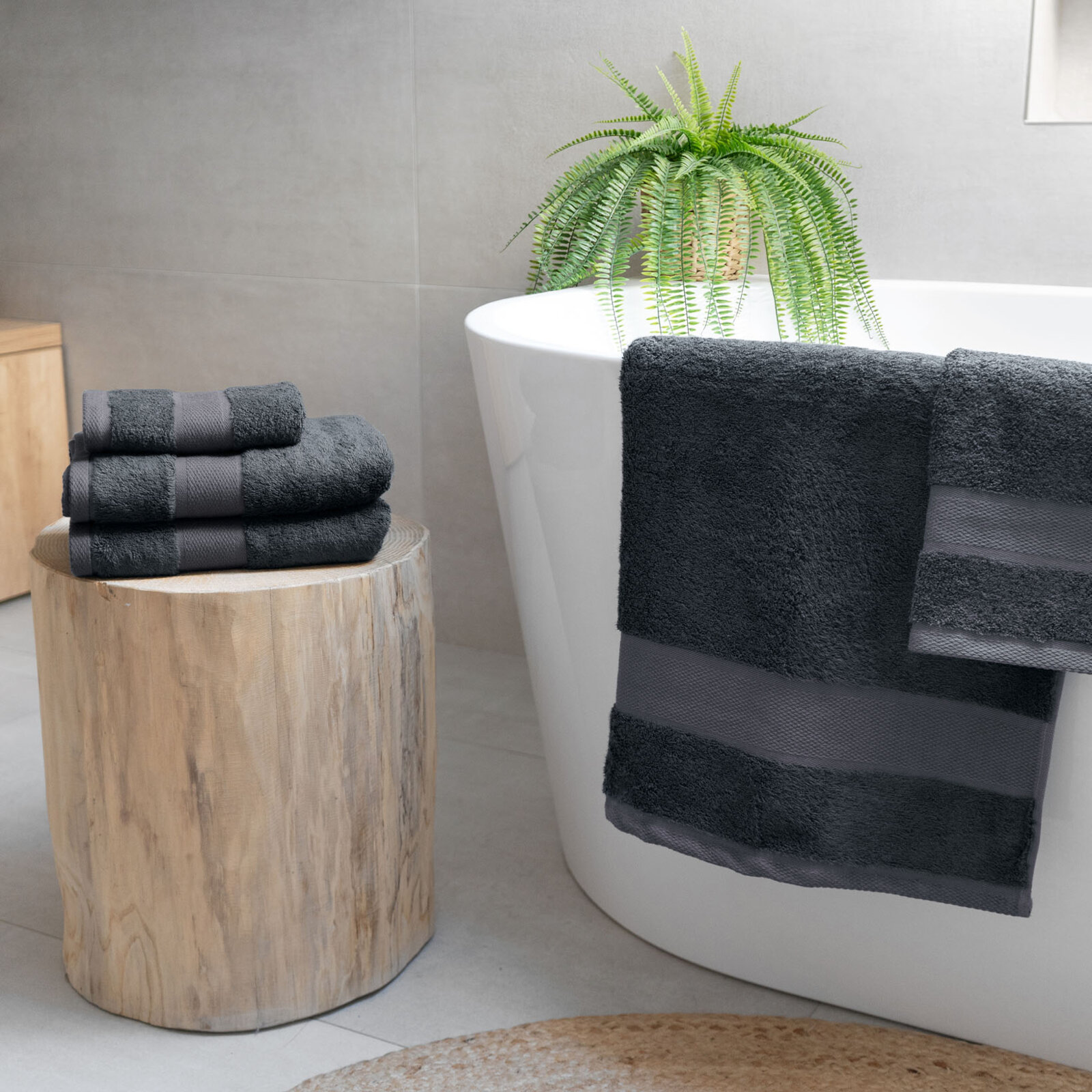 Bambus-Handtuch/Badetuch - anthrazit