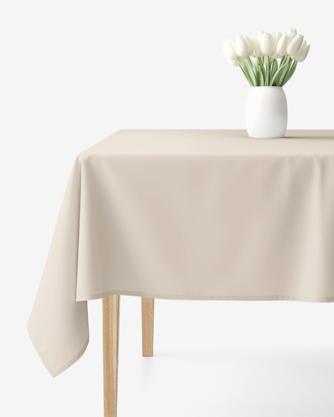 Eckige Tischdecke 100% Baumwolle - latte