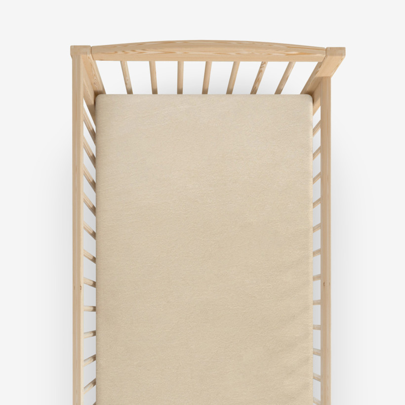 Elastisches Wasserdichtes Bettlaken für Kinderbetten aus Frottee - beige