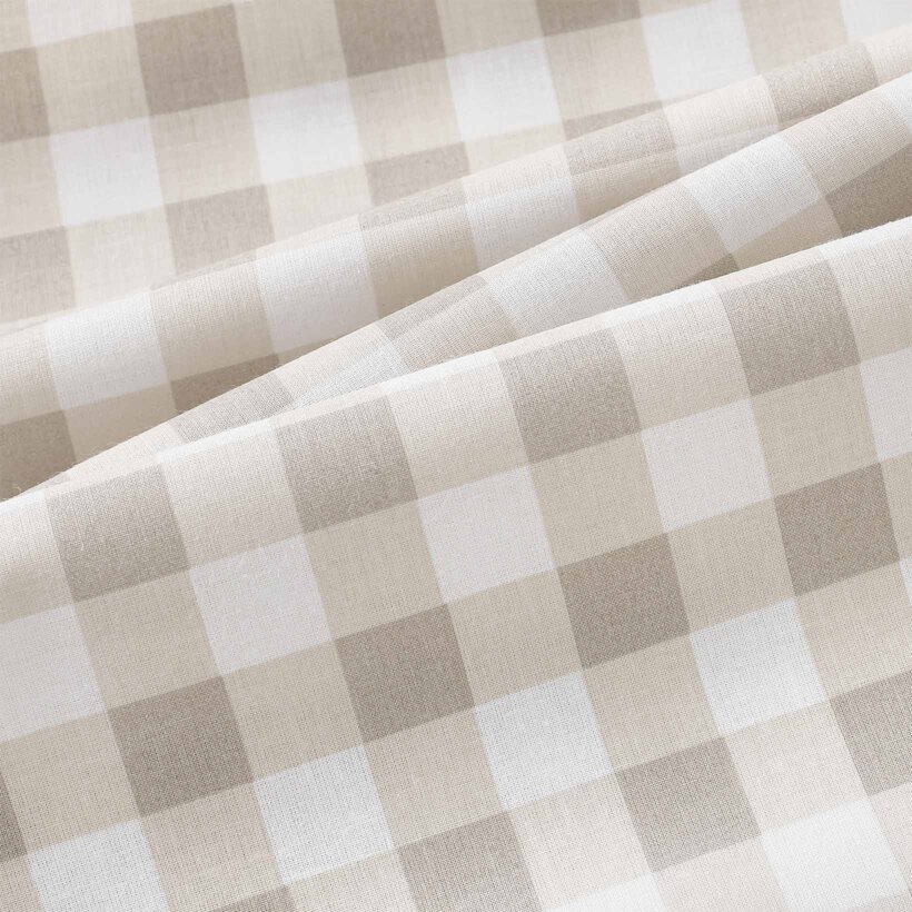 Runde Tischdecke 100% Baumwolle - latte Würfel