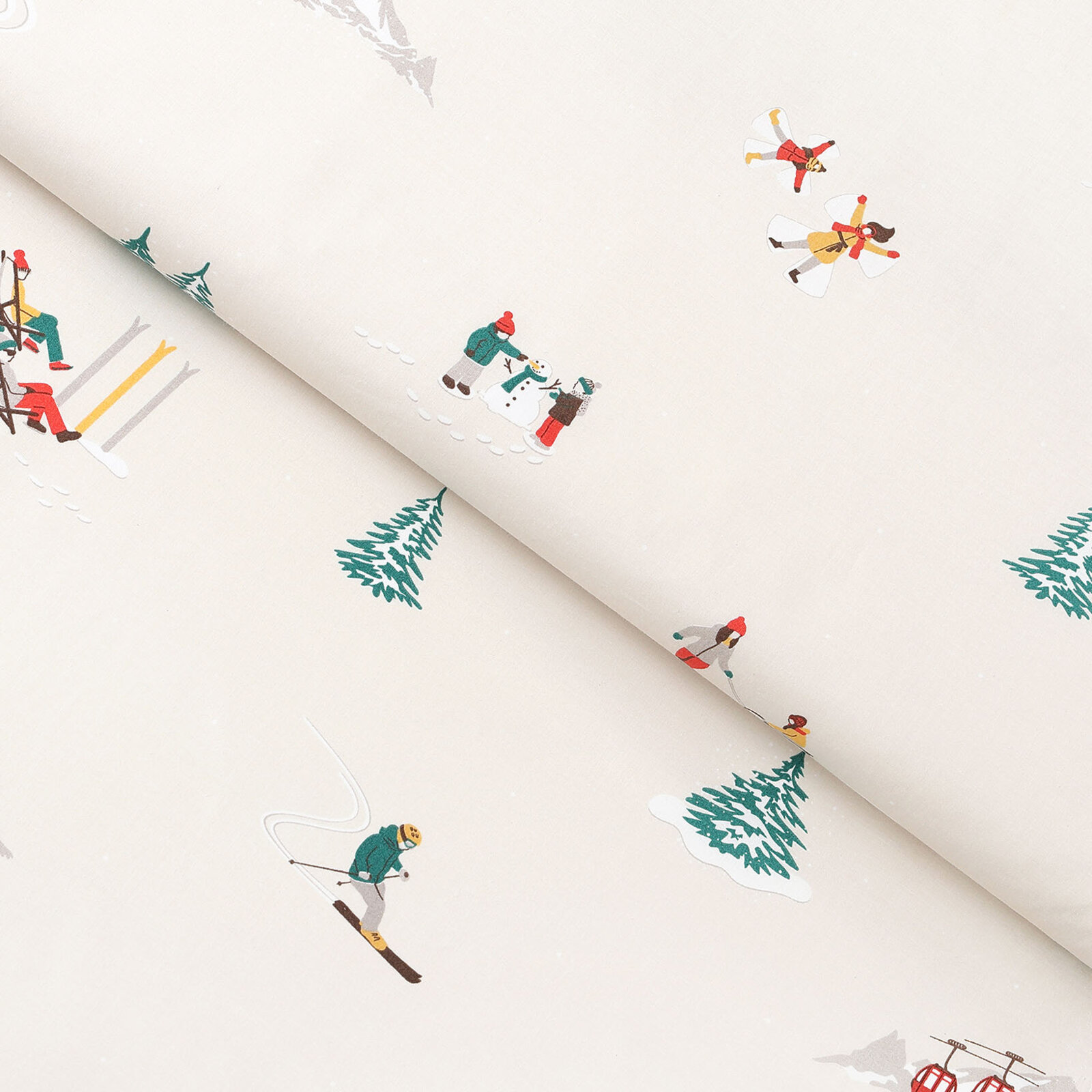 Weihnachtlicher Baumwollstoff - Winterfreuden