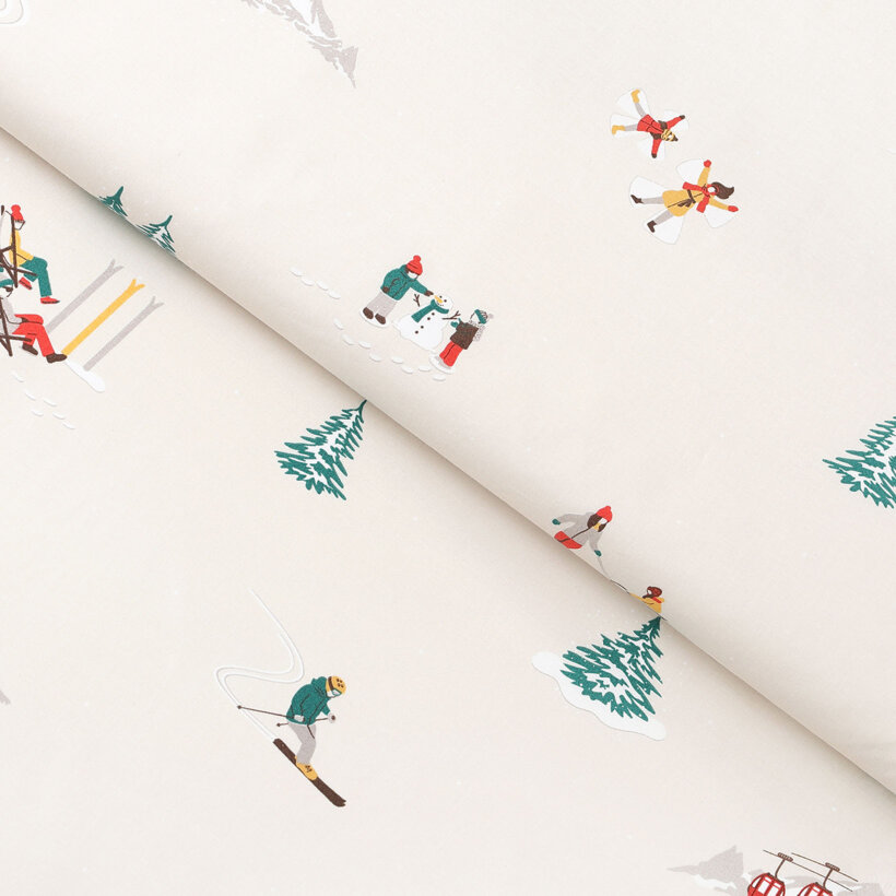 Weihnachtlicher Baumwollstoff - Winterfreuden