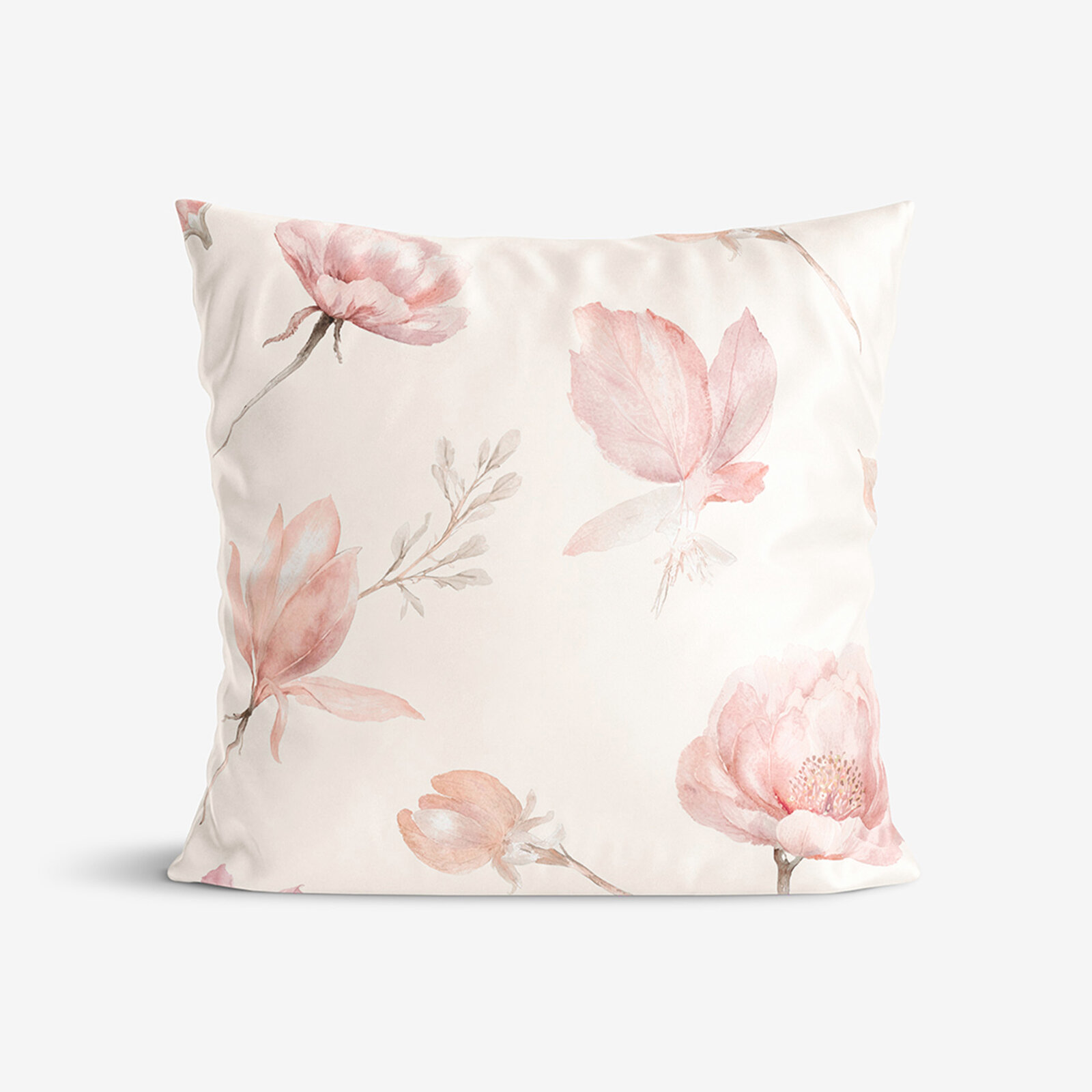Kissenbezug aus Mako-Satin - Blühende Magnolien