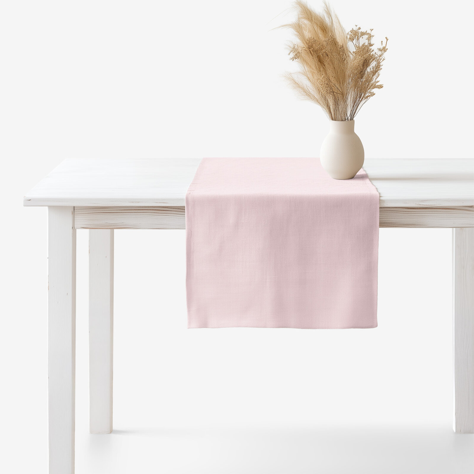 Tischläufer aus Leinenmischung - puderrosa