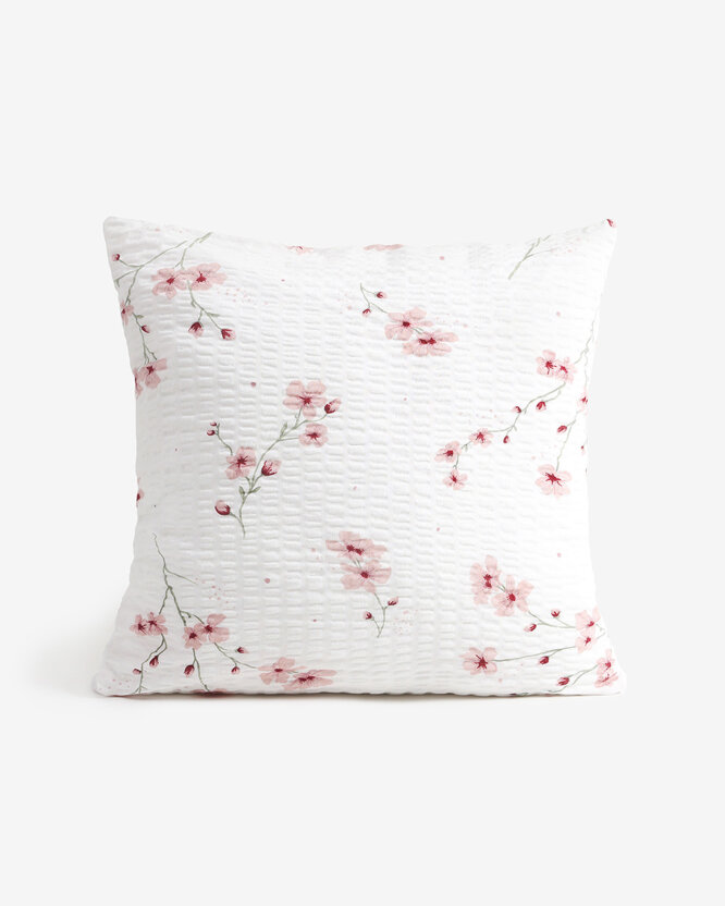 Seersucker-Kissenbezug - Blühende Sakura-Kirschbäume