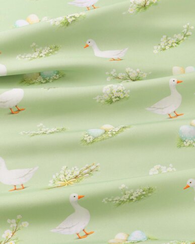 Ostern Teflonstoff für Tischdecken - Gänse und Ostereier