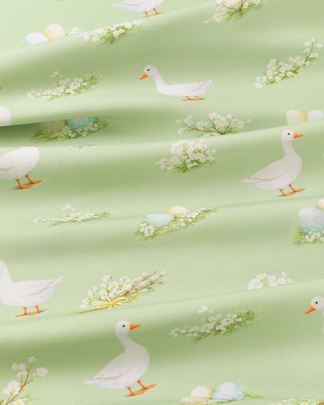 Ostern Teflonstoff für Tischdecken - Gänse und Ostereier