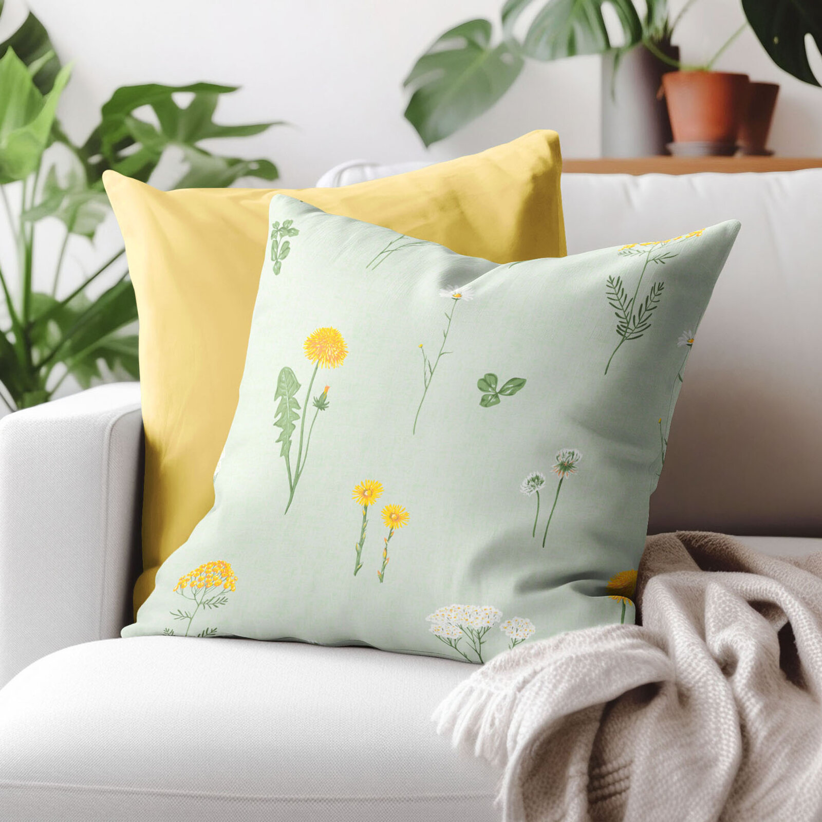 Kissenbezug aus Baumwolle - Grüne Wiese