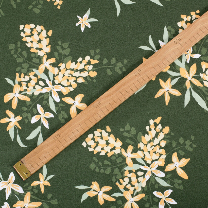 Baumwollstoff - apricotfarbene Blumen