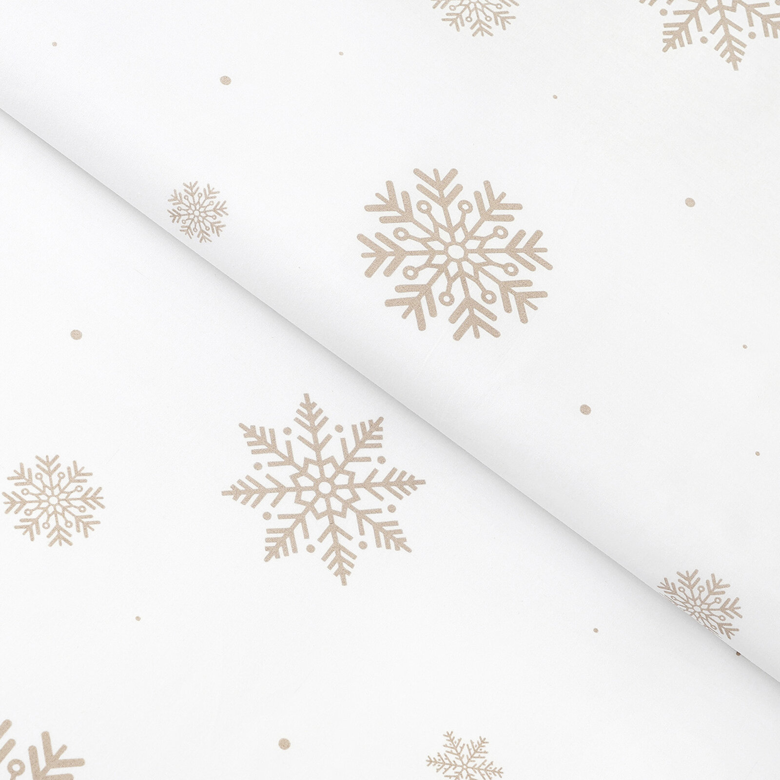 Weihnachtlicher Baumwollstoff - Schneeflocken auf Weiß