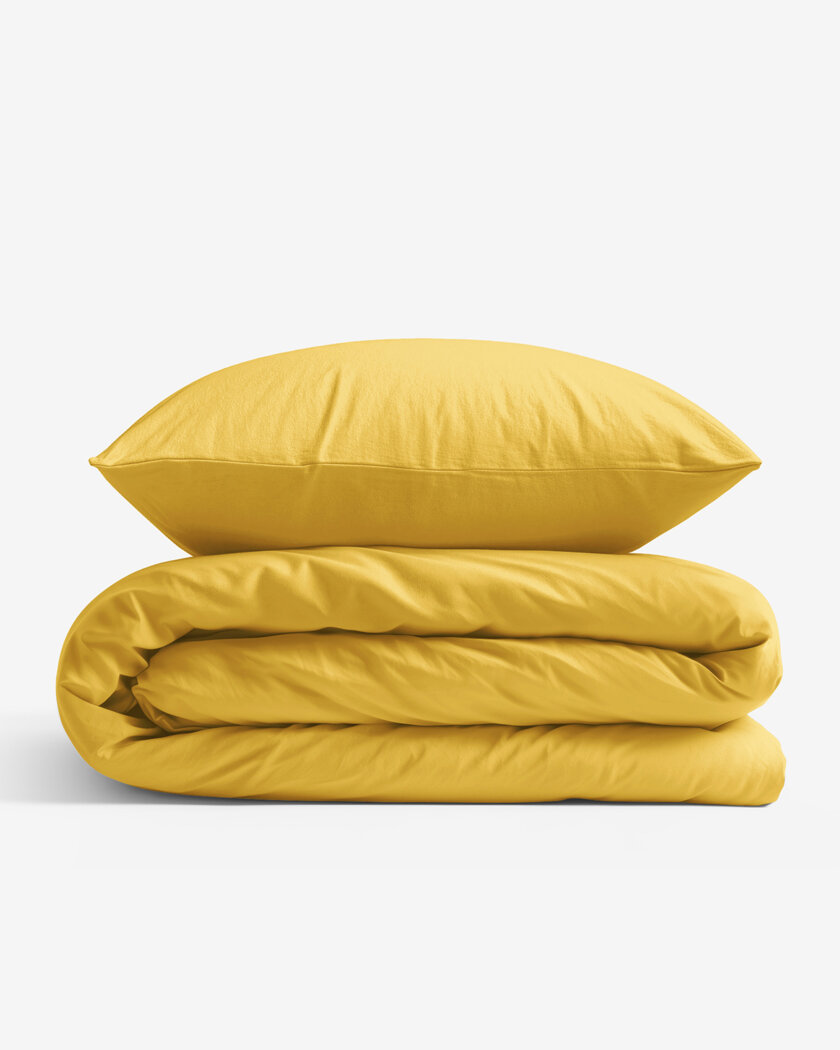 Bettwäsche aus Baumwolle - honiggelb