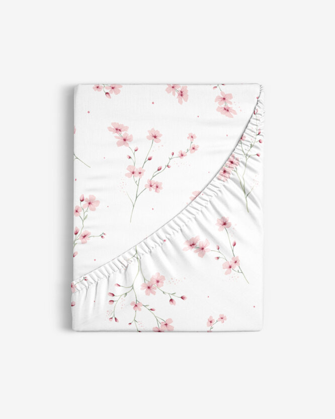 Spannbettlaken aus Baumwolle - Blühende Sakura-Kirschbäume