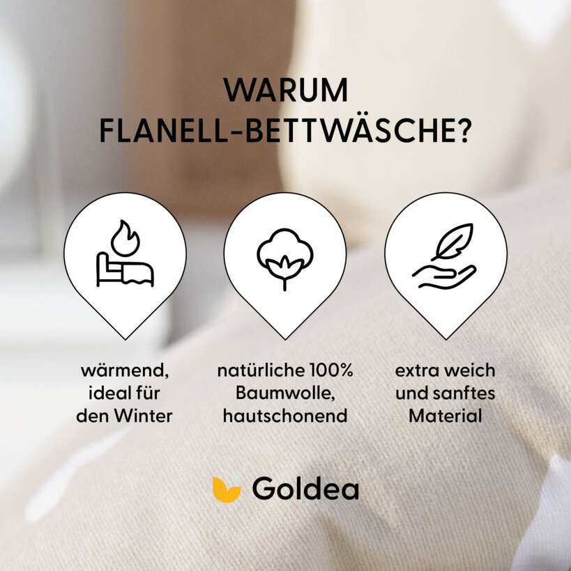 Flanell-Bettwäsche - Herzchen auf Latte
