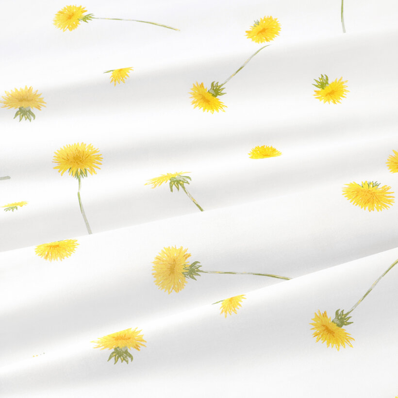 Runde Tischdecke 100% Baumwolle - Löwenzahn